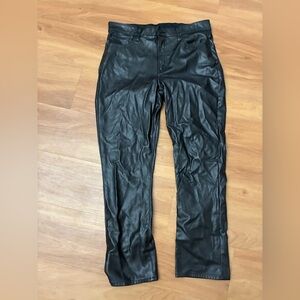 GAP Black High Rise Vintage Slim Leather Pants Size 12